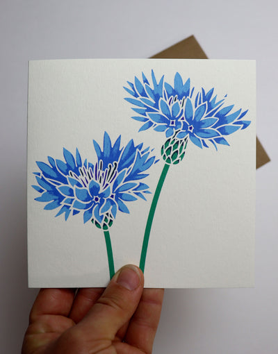 Cornflower Screenprinted Greeting Card