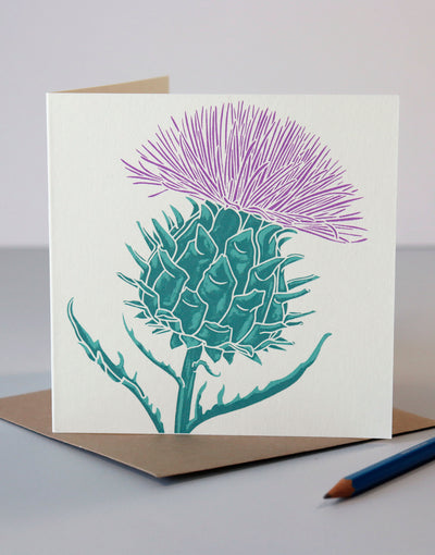 Cardoon Screenprinted Greeting Card