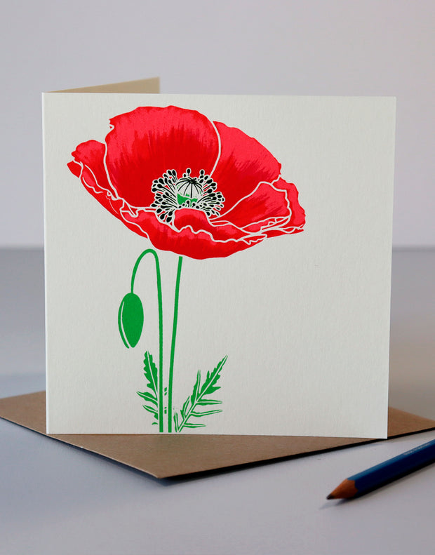 Poppy Screenprinted Greeting Card