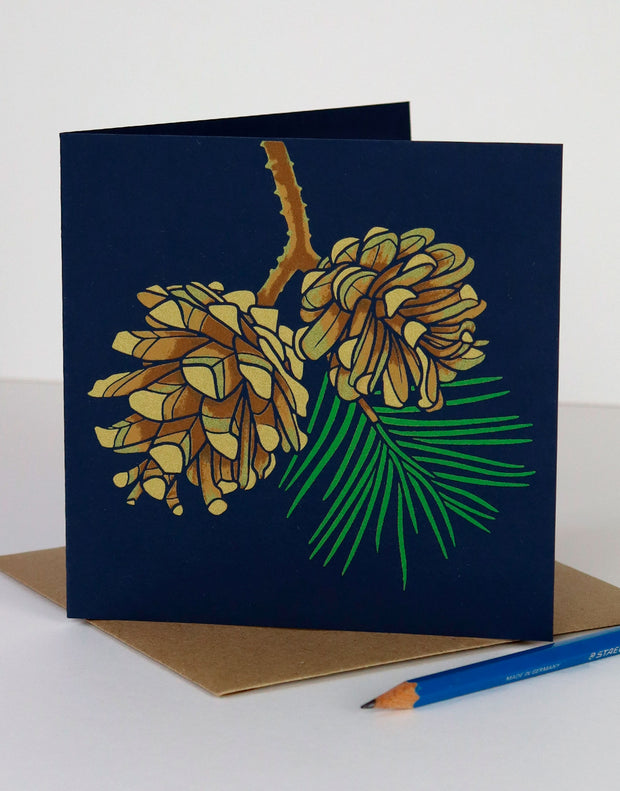 Scotts Pine Screenprinted Greeting Card