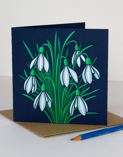 Snowdrop Screenprinted Greeting Card